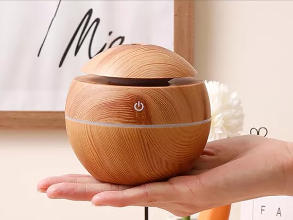 Mushroom Wood Grain Ultrasonic Humidifier and Aroma Diffuser