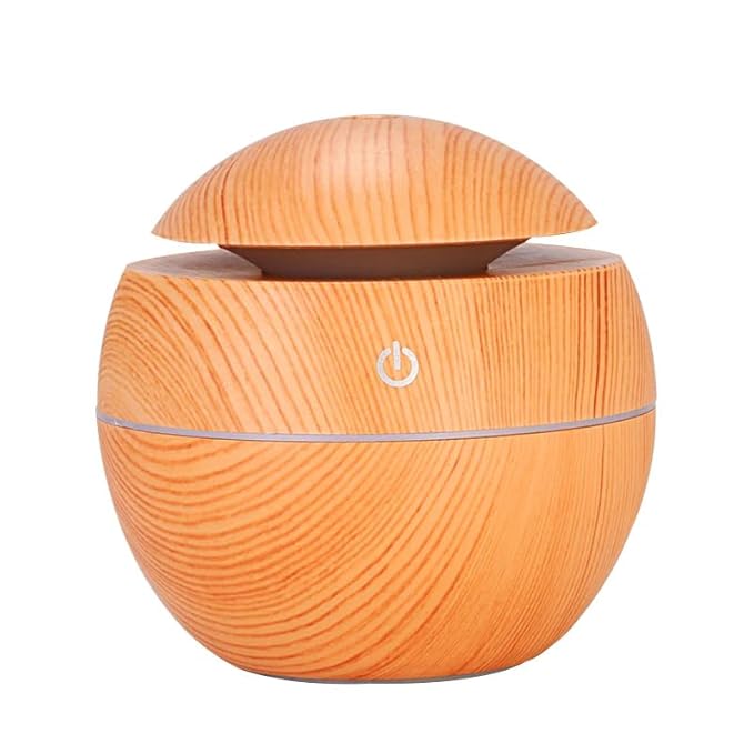 Mushroom Wood Grain Ultrasonic Humidifier and Aroma Diffuser